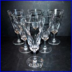 BACCARAT Lot 6 verres flûte champagne cristal signé Baccarat CARCASSONNE éclats BACCARAT Lot 6 verres flûte champagne cristal signé Baccarat CARCASSONNE éclats