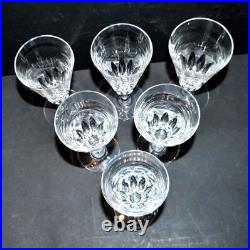 BACCARAT Lot 6 verres flûte champagne cristal signé Baccarat CARCASSONNE éclats BACCARAT Lot 6 verres flûte champagne cristal signé Baccarat CARCASSONNE éclats