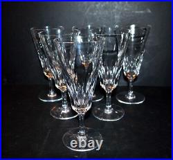 BACCARAT Lot 6 verres flûte champagne cristal signé Baccarat CARCASSONNE éclats BACCARAT Lot 6 verres flûte champagne cristal signé Baccarat CARCASSONNE éclats