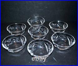 BACCARAT Lot 7 coupelles bol en cristal taillé biseau oblique D12.5 H5