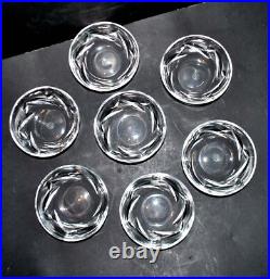 BACCARAT Lot 7 coupelles bol en cristal taillé biseau oblique D12.5 H5