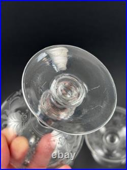 BACCARAT Lot de 3 Coupes à Champagne en Cristal Gravé Modèle Fougères