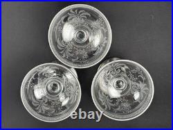 BACCARAT Lot de 3 Coupes à Champagne en Cristal Gravé Modèle Fougères