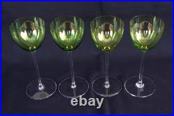 BACCARAT Modèle PERFECTION 4 Verres à Vin Cristal Vert Chartreuse Signés