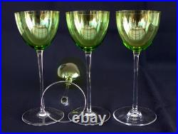 BACCARAT Modèle PERFECTION 4 Verres à Vin Cristal Vert Chartreuse Signés