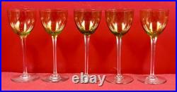 BACCARAT Modèle PERFECTION 5 Verres à Vin Cristal Vert Signés