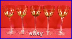 BACCARAT Modèle PERFECTION 5 Verres à Vin Cristal Vert Signés