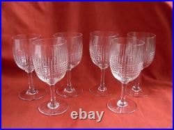 BACCARAT, NANCY SERIE DE 6 VERRES A EAU EN CRISTAL TAILLE, DEBUT XXème BACCARAT, NANCY SERIE DE 6 VERRES A EAU EN CRISTAL TAILLE, DEBUT XXème