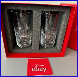 BACCARAT Nancy Paire de Verres à Jus de Fruit en Cristal Signé Neuf