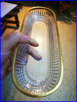 BACCARAT. Porte-peignes (garniture toilette) en cristal taillé, doré Nancy