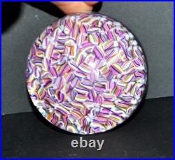 BACCARAT Presse-papier Millefiori Candy cane arlequin Sulfure cristal signé