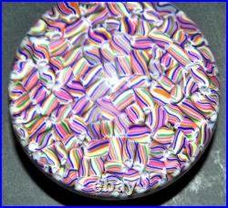 BACCARAT Presse-papier Millefiori Candy cane arlequin Sulfure cristal signé