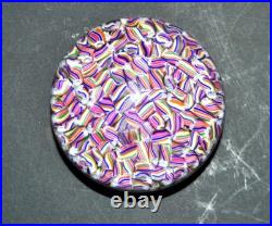 BACCARAT Presse-papier Millefiori Candy cane arlequin Sulfure cristal signé