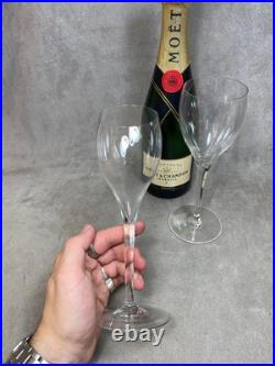 BACCARAT RARE 2 flûtes à champagne Baccarat en cristal France vintage