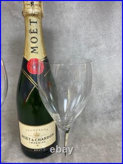 BACCARAT RARE 2 flûtes à champagne Baccarat en cristal France vintage