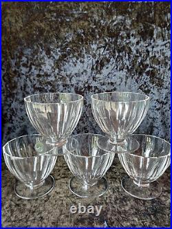 BACCARAT (RARE) 5 VERRES à eau en CRISTAL, ART-DECO, TRES BON ETAT