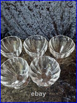 BACCARAT (RARE) 5 VERRES à eau en CRISTAL, ART-DECO, TRES BON ETAT