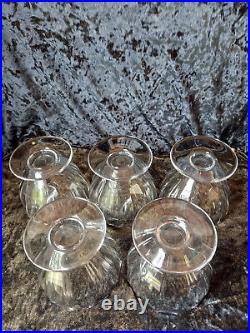 BACCARAT (RARE) 5 VERRES à eau en CRISTAL, ART-DECO, TRES BON ETAT