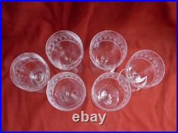 BACCARAT, SERIE DE 6 VERRES A EAU EN CRISTAL GRAVE, DEBUT XXème