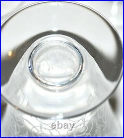 BACCARAT Série 6 verres en cristal gravé MICHELANGELO signé 8cm x 6.5cm TB 1933