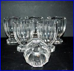 BACCARAT Série de 6 verres gobelet ART DECO en cristal taillé polygonal 10côte