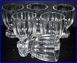 BACCARAT Série de 6 verres gobelet ART DECO en cristal taillé polygonal 10côte