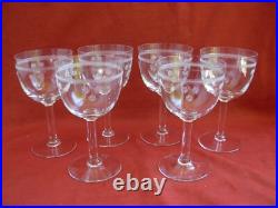 BACCARAT, St LOUIS, SERIE DE 6 VERRES A EAU EN CRISTAL GRAVE, DEBUT XXème BACCARAT, St LOUIS, SERIE DE 6 VERRES A EAU EN CRISTAL GRAVE, DEBUT XXème