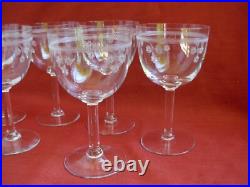 BACCARAT, St LOUIS, SERIE DE 6 VERRES A EAU EN CRISTAL GRAVE, DEBUT XXème BACCARAT, St LOUIS, SERIE DE 6 VERRES A EAU EN CRISTAL GRAVE, DEBUT XXème