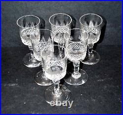 BACCARAT lot 6 verres à liqueur ancien en cristal taillé diamant jeux orgue 19e