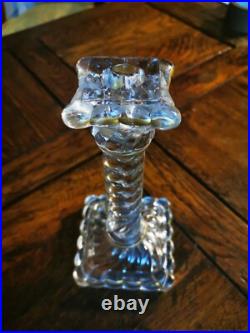BACCARAT rare Bougeoir colonne en cristal massif, modèle Bambou (23 CM) BACCARAT rare Bougeoir colonne en cristal massif, modèle Bambou (23 CM)