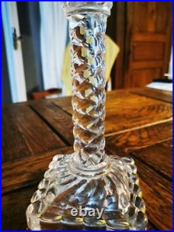 BACCARAT rare Bougeoir colonne en cristal massif, modèle Bambou (23 CM) BACCARAT rare Bougeoir colonne en cristal massif, modèle Bambou (23 CM)