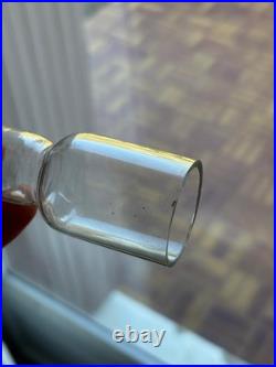 BACCARAT rare Lampe à pétrole, complète, en cristal bleu modèle Bambou