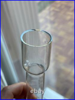 BACCARAT rare Lampe à pétrole, complète, en cristal bleu modèle Bambou