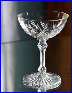 BACCARAT rare ensemble de 6 Coupes à champagne, en cristal taillé, vers 1908