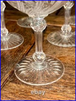 BACCARAT rare ensemble de 6 Coupes à champagne, en cristal taillé, vers 1908