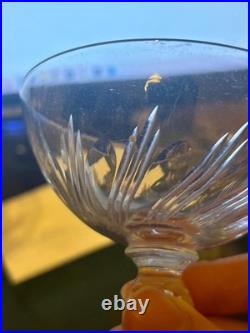 BACCARAT rare ensemble de 6 Coupes à champagne, en cristal taillé, vers 1908