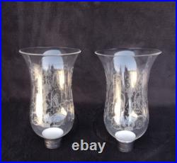 Baccarat 2 Globe Tulipe en Cristal Gravé pour photophores bougeoir