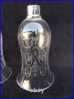 Baccarat 2 Globe Tulipe en Cristal Gravé pour photophores bougeoir