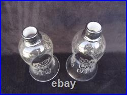 Baccarat 2 Globe Tulipe en Cristal Gravé pour photophores bougeoir