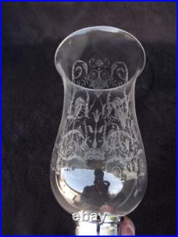 Baccarat 2 Globe Tulipe en Cristal Gravé pour photophores bougeoir