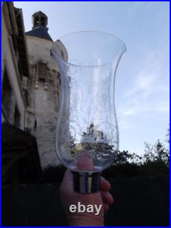 Baccarat 2 Globe Tulipe en Cristal Gravé pour photophores bougeoir