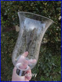 Baccarat 2 Globe Tulipe en Cristal Gravé pour photophores bougeoir