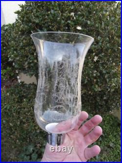 Baccarat 2 Globe Tulipe en Cristal Gravé pour photophores bougeoir