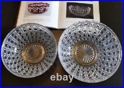 Baccarat 2 grandes Coupes 1880 Diamants Pierreries Hexagonaux Japon Cristal Luxe