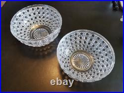 Baccarat 2 grandes Coupes 1880 Diamants Pierreries Hexagonaux Japon Cristal Luxe