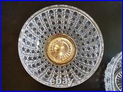 Baccarat 2 grandes Coupes 1880 Diamants Pierreries Hexagonaux Japon Cristal Luxe