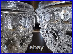 Baccarat 2 grandes Coupes 1880 Diamants Pierreries Hexagonaux Japon Cristal Luxe