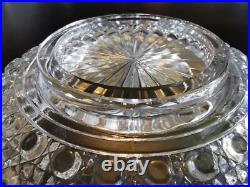 Baccarat 2 grandes Coupes 1880 Diamants Pierreries Hexagonaux Japon Cristal Luxe