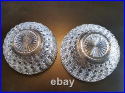 Baccarat 2 grandes Coupes 1880 Diamants Pierreries Hexagonaux Japon Cristal Luxe