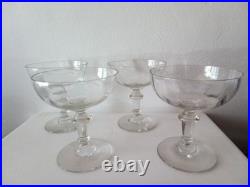 Baccarat 4 coupes à Champagne en cristal époque 1900